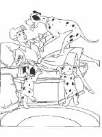 A coloring page of 101 dalmatians